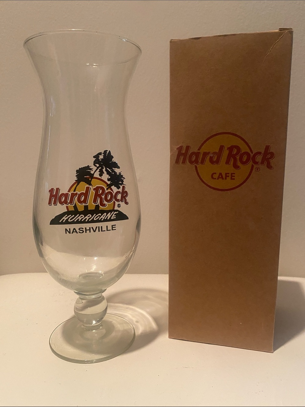Hard Rock Cafe Clear Hurricane Glass - Nashville